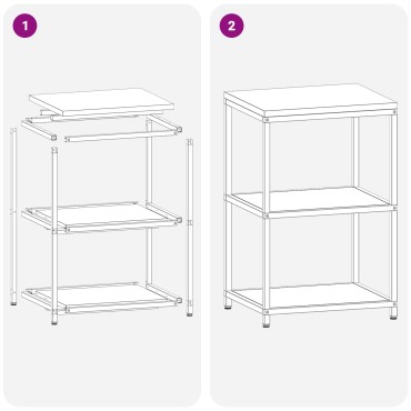vidaXL Ράφι Κουζίνας HATTEM Λευκό 60x50x92cm Ατσάλι