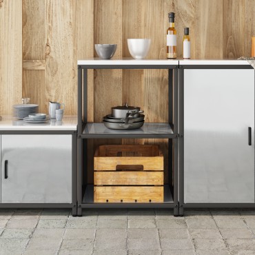 vidaXL Ράφι Κουζίνας HATTEM Ασημί 60x50x92cm Ατσάλι