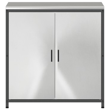vidaXL Ντουλάπα Αποθήκευσης Κουζίνας HATTEM Ασημί 90x50x92 εκ