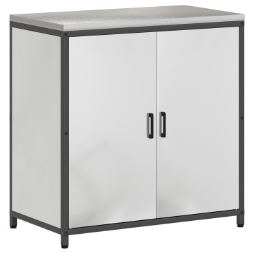vidaXL Ντουλάπα Αποθήκευσης Κουζίνας HATTEM Ασημί 90x50x92 εκ