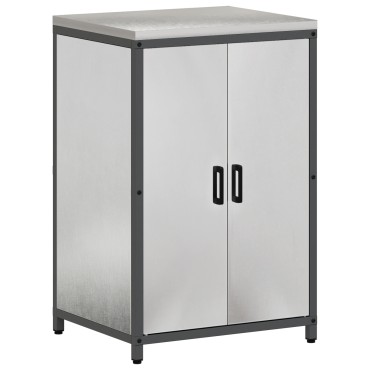 vidaXL Ντουλάπα Αποθήκευσης Κουζίνας HATTEM Ασημί 60x50x92 εκ