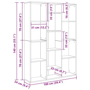 vidaXL Διαχωριστικό Δωματίου Μαύρη Οξυά 100x24x140cm 1 τεμ.