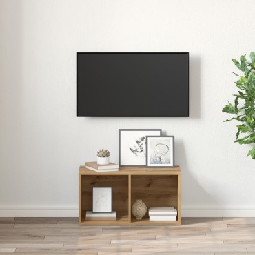 vidaXL Σετ επίπλου τηλεόρασης 72x35x37cm Καφέ Επεξεργασμένο Ξύλο