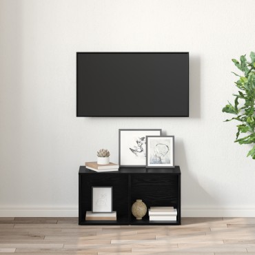 vidaXL Σετ επίπλου τηλεόρασης 72x35x37cm Μαύρο Επεξεργασμένο Ξύλο