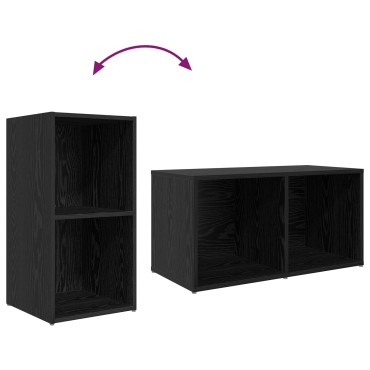vidaXL Σετ επίπλου τηλεόρασης 72x35x37cm Μαύρο Επεξεργασμένο Ξύλο
