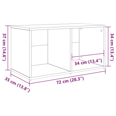 vidaXL Σετ επίπλου τηλεόρασης 72x35x37cm Μαύρο Επεξεργασμένο Ξύλο