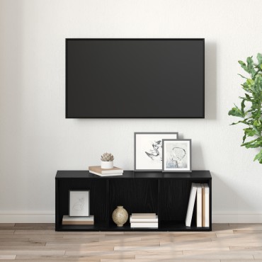 vidaXL Σετ επίπλου τηλεόρασης 72x35x37cm Μαύρο Επεξεργασμένο Ξύλο