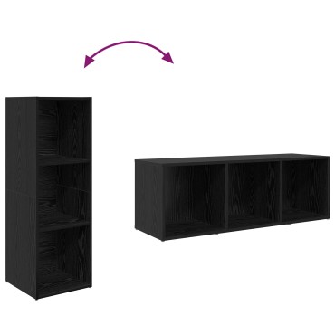 vidaXL Σετ επίπλου τηλεόρασης 72x35x37cm Μαύρο Επεξεργασμένο Ξύλο