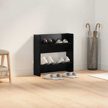 vidaXL Ντουλάπα Παπουτσιών με ράφι Μαύρη Οξυά 60x18x60 εκ