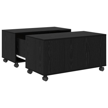 vidaXL Τραπεζάκι σαλονιού Μαύρη Οξυά 75x75x38cm 1 τεμ.
