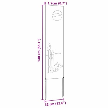 vidaXL Οθόνη Ιδιωτικότητας Κήπου Σκ rusty 32 χ 140 εκ