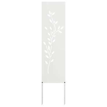 vidaXL Οθόνη Ιδιωτικότητας Κήπου Floral Λευκό 32 χ 140 εκ