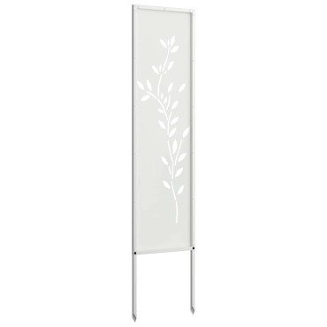 vidaXL Οθόνη Ιδιωτικότητας Κήπου Floral Λευκό 32 χ 140 εκ