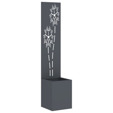 vidaXL Οθόνη Ιδιωτικότητας Κήπου Floral Ανθρακί 32 x 32 x 150 εκ