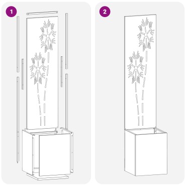 vidaXL Οθόνη Ιδιωτικότητας Κήπου Floral Ανθρακί 32 x 32 x 150 εκ