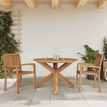 vidaXL Τραπέζι Κήπου 109x74cm από Μασίφ Ξύλο Teak 1 τεμ.
