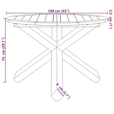 vidaXL Τραπέζι Κήπου 109x74cm από Μασίφ Ξύλο Teak 1 τεμ.