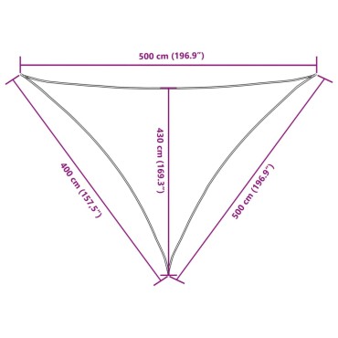 vidaXL Πανί Σκίασης Τρίγωνο Καφέ 4 x 5 x 5 μ. από Ύφασμα Oxford