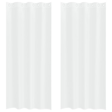 vidaXL Κουρτίνα βυσσινί 2 τμχ. Λευκό 260x140cm Πολυεστέρας