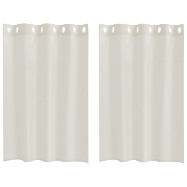 vidaXL Κουρτίνα βυσσινί 2 τμχ. Κρεμ 140x140cm Πολυεστέρας