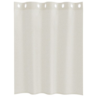 vidaXL Κουρτίνα βυσσινί 2 τμχ. Κρεμ 140x140cm Πολυεστέρας
