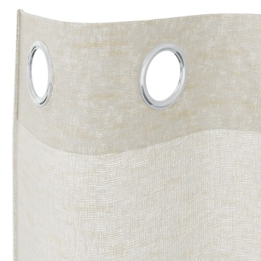 vidaXL Κουρτίνα βυσσινί 2 τμχ. Κρεμ 140x140cm Πολυεστέρας