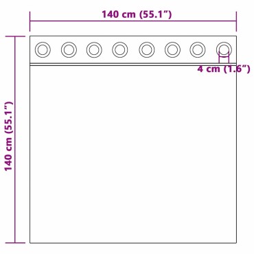 vidaXL Κουρτίνα βυσσινί 2 τμχ. Κρεμ 140x140cm Πολυεστέρας