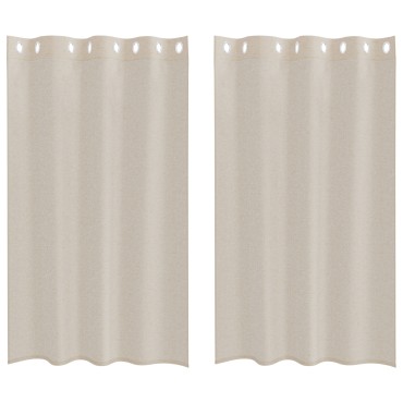 vidaXL Κουρτίνα βυσσινί 2 τμχ. Άμμος 175x140cm Πολυεστέρας