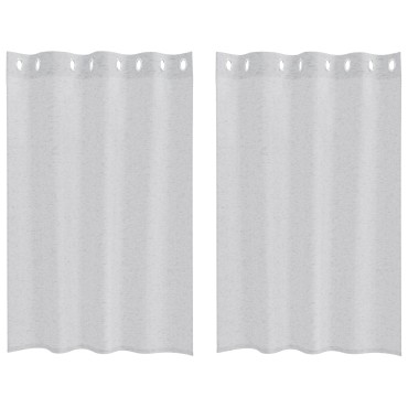 vidaXL Κουρτίνα βυσσινί 2 τμχ. Ανοιχτό γκρι 140x140cm Πολυεστέρας