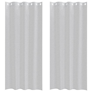 vidaXL Κουρτίνα βυσσινί 2 τμχ. Ανοιχτό γκρι 245x140cm Πολυεστέρας