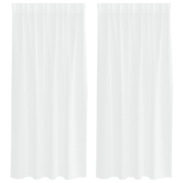 vidaXL Κουρτίνα βυσσινί 2 τμχ. Λευκό 175x140cm Πολυεστέρας