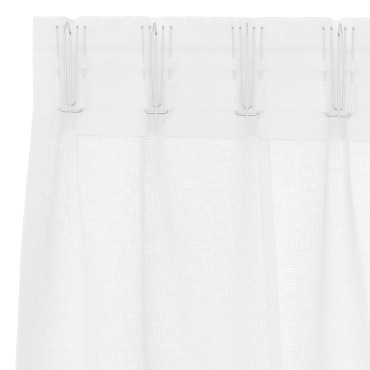 vidaXL Κουρτίνα βυσσινί 2 τμχ. Λευκό 225x140cm Πολυεστέρας