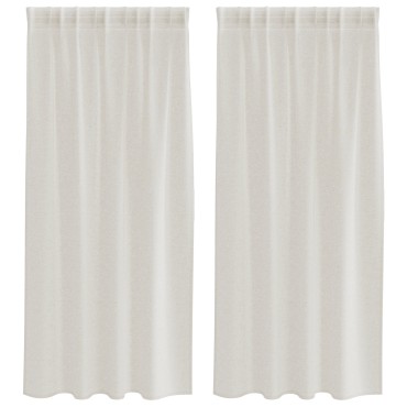vidaXL Κουρτίνα βυσσινί 2 τμχ. Κρεμ 175x140cm Πολυεστέρας