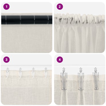 vidaXL Κουρτίνα βυσσινί 2 τμχ. Κρεμ 175x140cm Πολυεστέρας