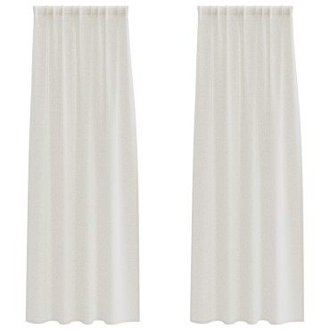 vidaXL Κουρτίνα βυσσινί 2 τμχ. Κρεμ 260x140cm Πολυεστέρας