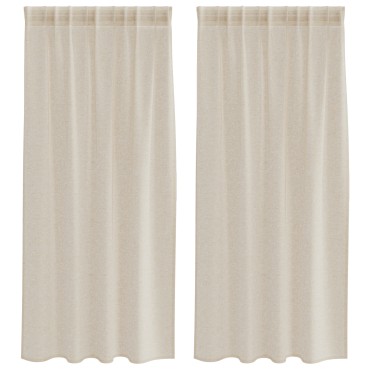 vidaXL Κουρτίνα βυσσινί 2 τμχ. Άμμος 175x140cm Πολυεστέρας