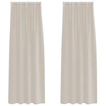 vidaXL Κουρτίνα βυσσινί 2 τμχ. Άμμος 225x140cm Πολυεστέρας