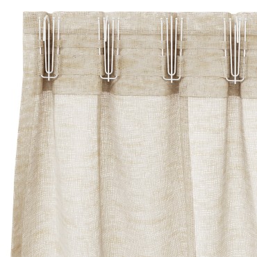 vidaXL Κουρτίνα βυσσινί 2 τμχ. Άμμος 245x140cm Πολυεστέρας