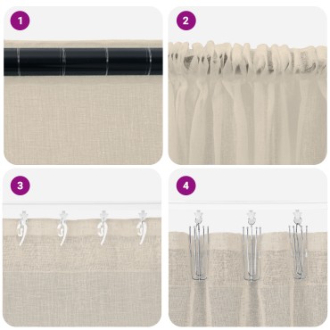 vidaXL Κουρτίνα βυσσινί 2 τμχ. Άμμος 245x140cm Πολυεστέρας