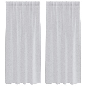 vidaXL Κουρτίνα βυσσινί 2 τμχ. Ανοιχτό γκρι 175x140cm Πολυεστέρας