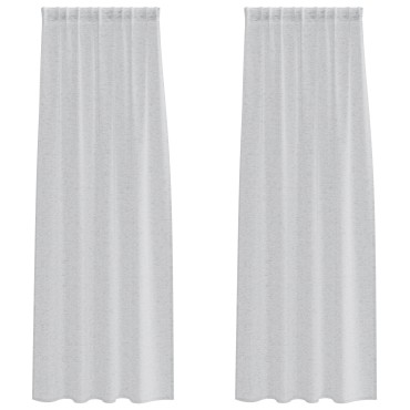 vidaXL Κουρτίνα βυσσινί 2 τμχ. Ανοιχτό γκρι 260x140cm Πολυεστέρας