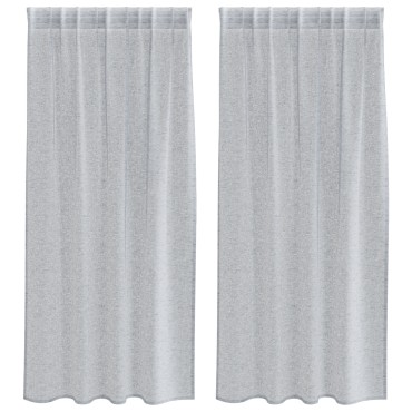 vidaXL Κουρτίνα βυσσινί 2 τμχ. Σκούρο Γκρι 175x140cm Πολυεστέρας