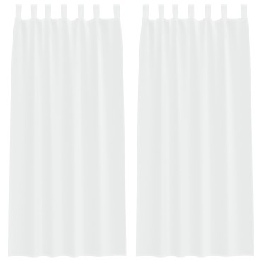 vidaXL Κουρτίνα βυσσινί 2 τμχ. Λευκό 260x140cm Πολυεστέρας