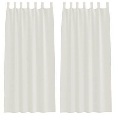 vidaXL Κουρτίνα βυσσινί 2 τμχ. Κρεμ 260x140cm Πολυεστέρας