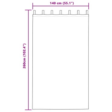 vidaXL Κουρτίνα βυσσινί 2 τμχ. Κρεμ 260x140cm Πολυεστέρας