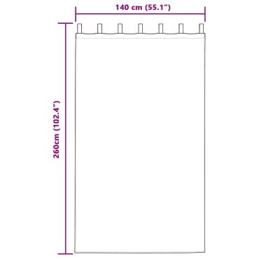 vidaXL Κουρτίνα βυσσινί 2 τμχ. Κρεμ 260x140cm Πολυεστέρας