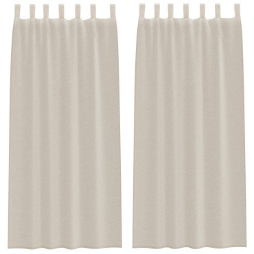 vidaXL Κουρτίνα βυσσινί 2 τμχ. Άμμος 225x140cm Πολυεστέρας