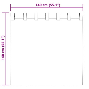 vidaXL Κουρτίνα βυσσινί 2 τμχ. Ανοιχτό γκρι 140x140cm Πολυεστέρας