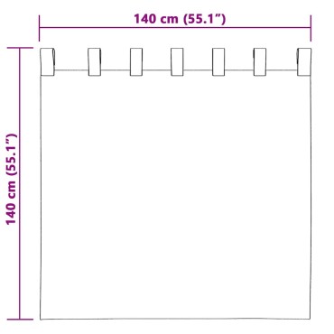 vidaXL Κουρτίνα βυσσινί 2 τμχ. Ανοιχτό γκρι 140x140cm Πολυεστέρας