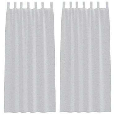 vidaXL Κουρτίνα βυσσινί 2 τμχ. Ανοιχτό γκρι 245x140cm Πολυεστέρας